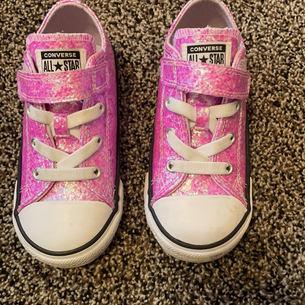 Glitter pink beautiful girly converse